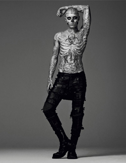 Rick Genest modeling for the Thierry Mugler Autumn/Winter 2011/12 Men's Collection, shot by Mariano Vivanco