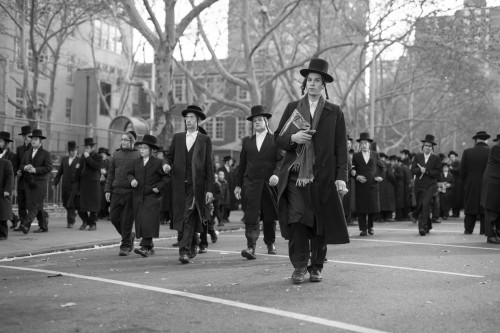 Satmar teens during celebrations for a prominent Rabbi visiting from Israel. Photo Credit: Mark Hanover