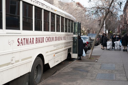 Bikur Cholim bus for food packages. Photo Cred: Mark Hanover