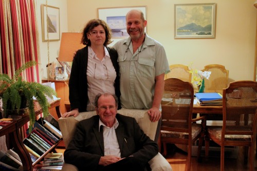 Aralt Mac Giolla Chainnigh with his wife, Sheila Scott, and her father, Patrick Scott